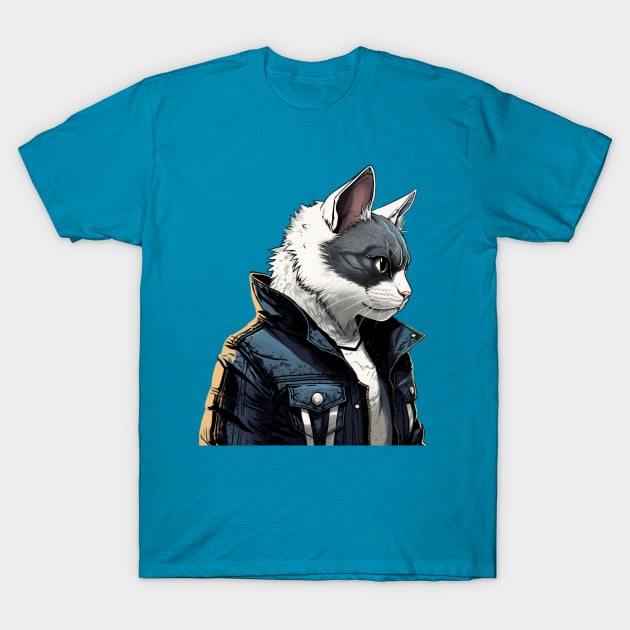 Tough Masked Cat T-Shirt by Pet And Petal